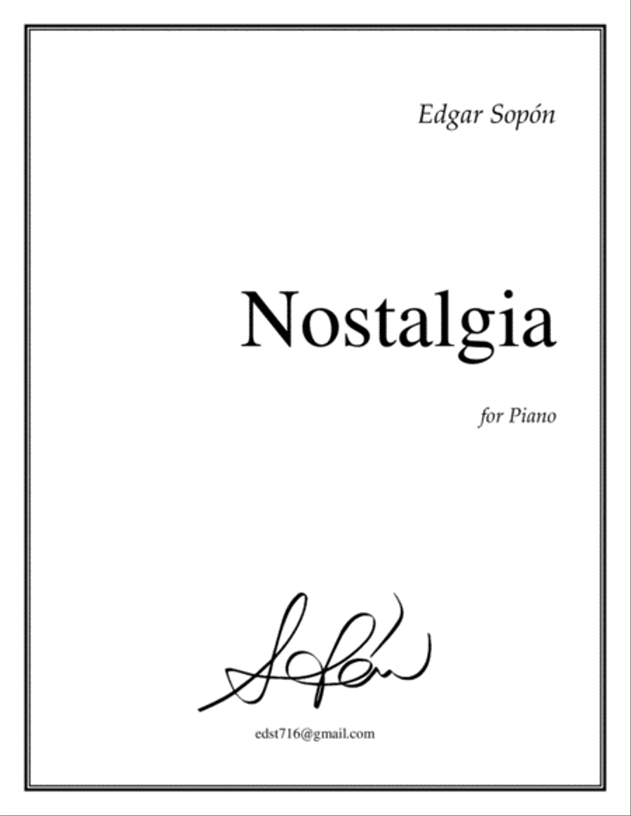 Nostalgia Piano Solo scores gallery preview page 1