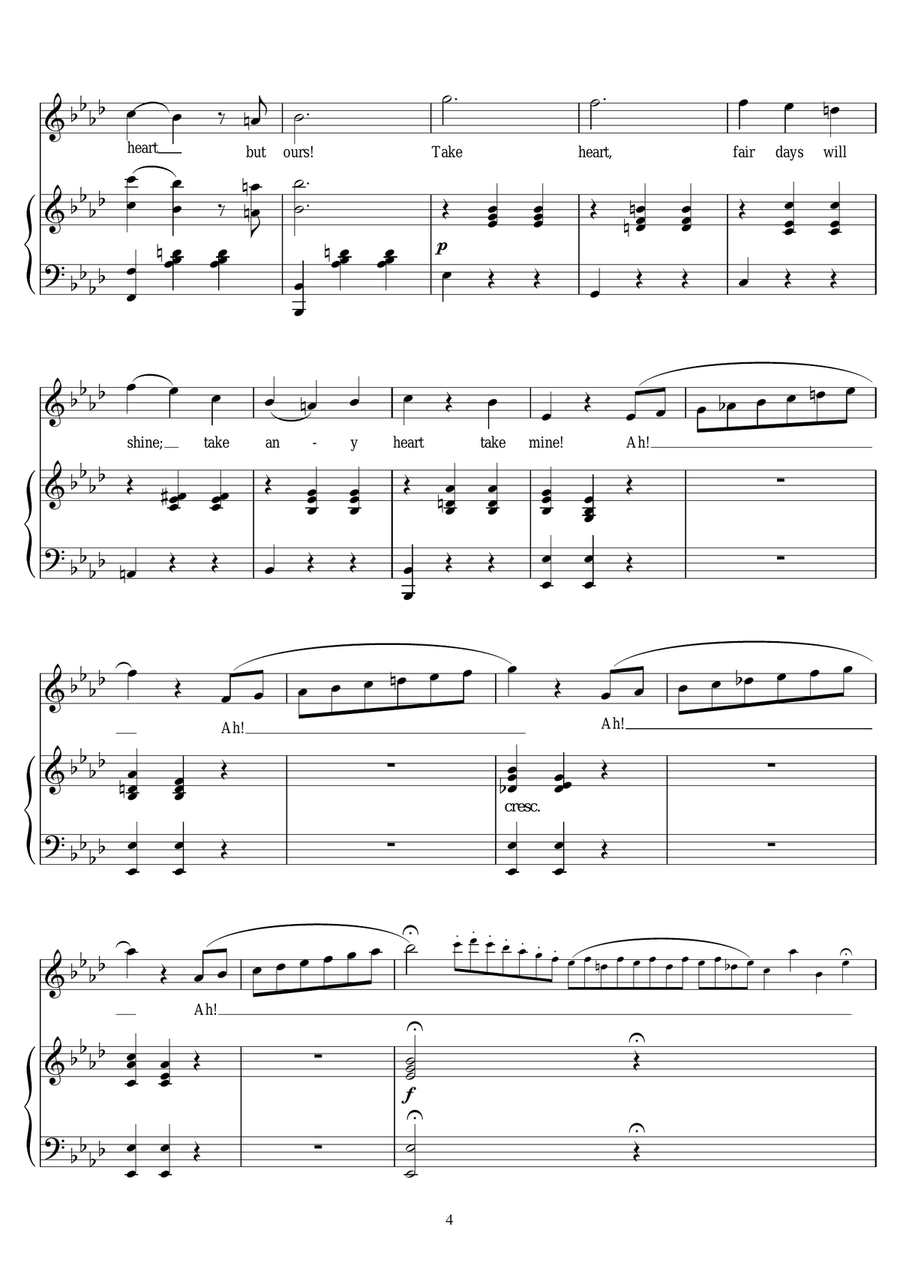 Poor Wandering One Piano, Vocal scores gallery preview page 4