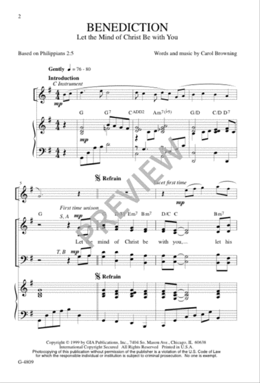 Benediction Benediction 4-Part scores gallery preview page 2