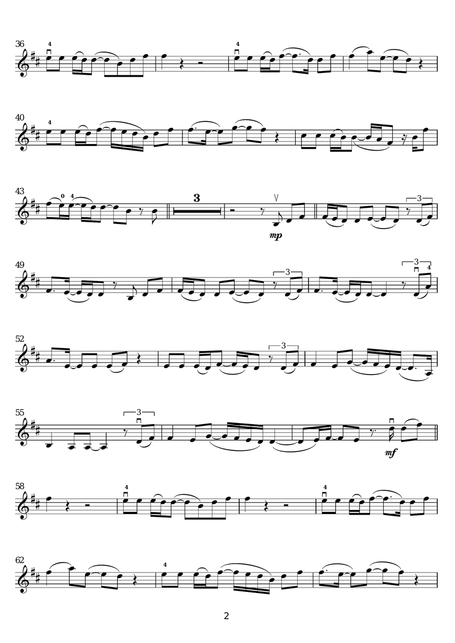 I See Fire (from The Hobbit) Violin Solo scores gallery preview page 2