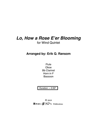 Lo, How a Rose E'er Blooming for Wind Quintet