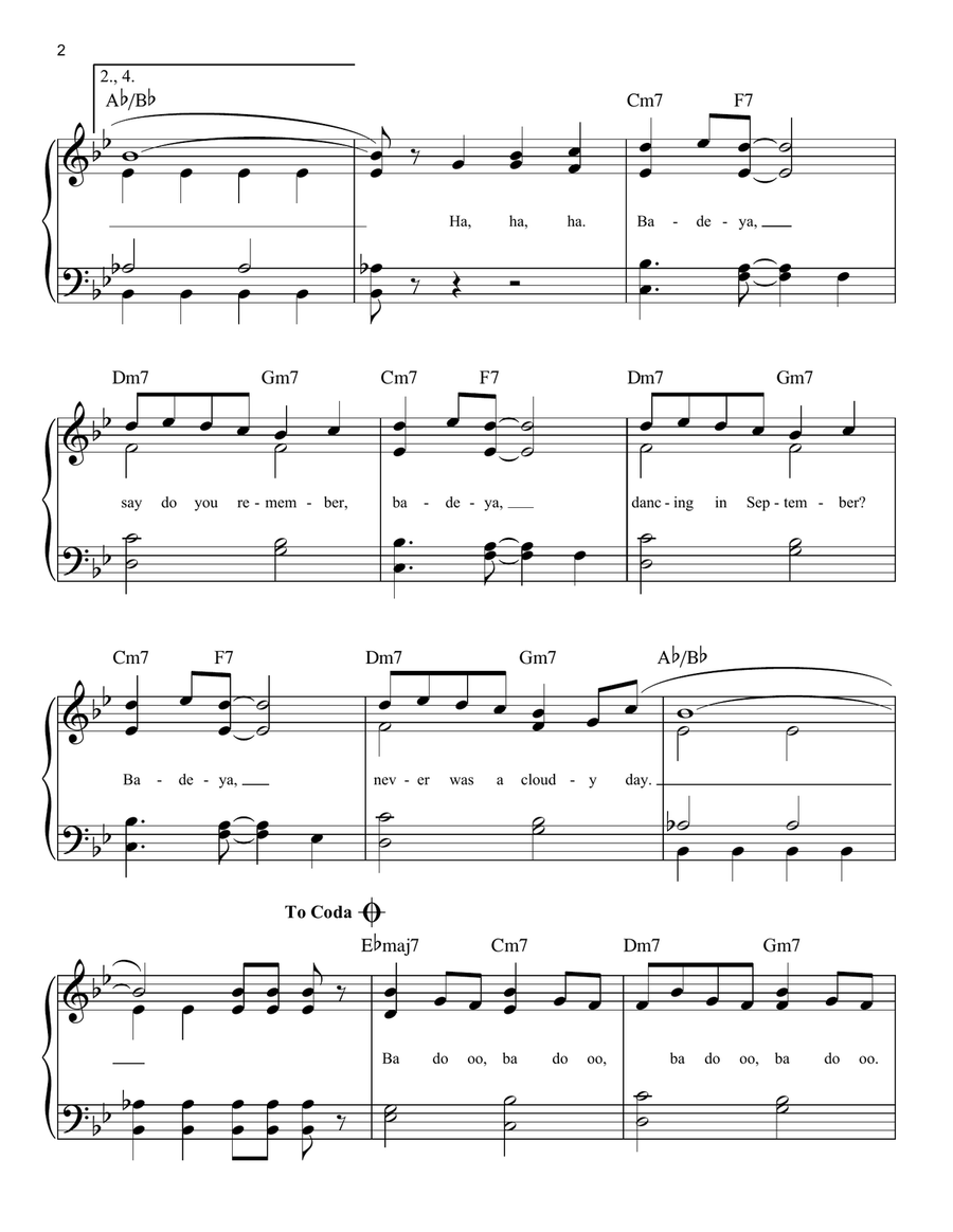 September Easy Piano scores gallery preview page 2
