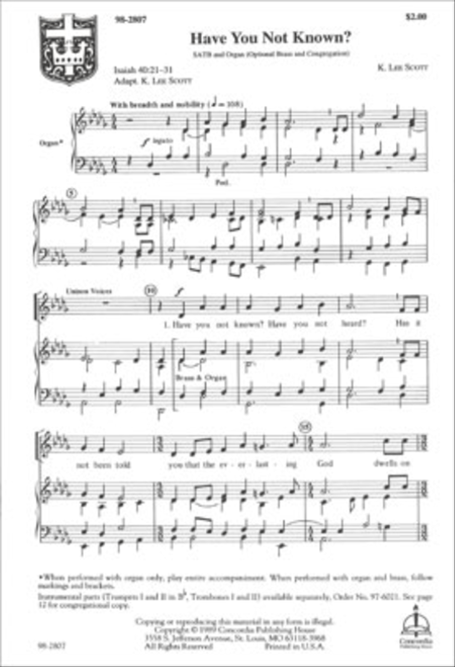 Have You Not Known Have You Not Known 4-Part scores gallery preview page 1
