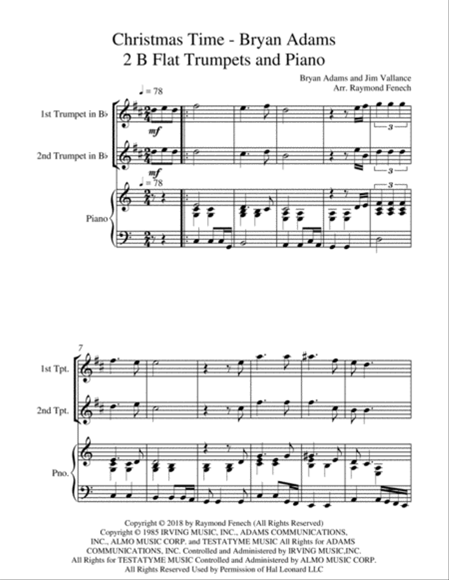 Christmas Time Trumpet Duet scores gallery preview page 5