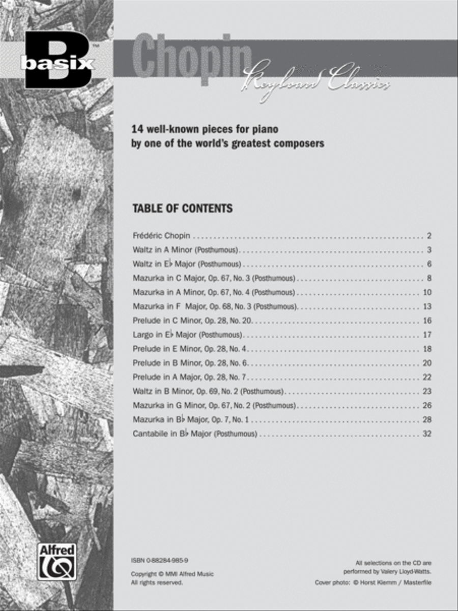 Basix Keyboard Classics Chopin Piano Method scores gallery preview page 2