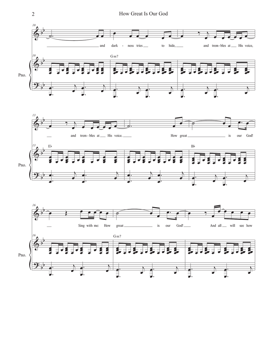How Great Is Our God Unison Choir scores gallery preview page 2