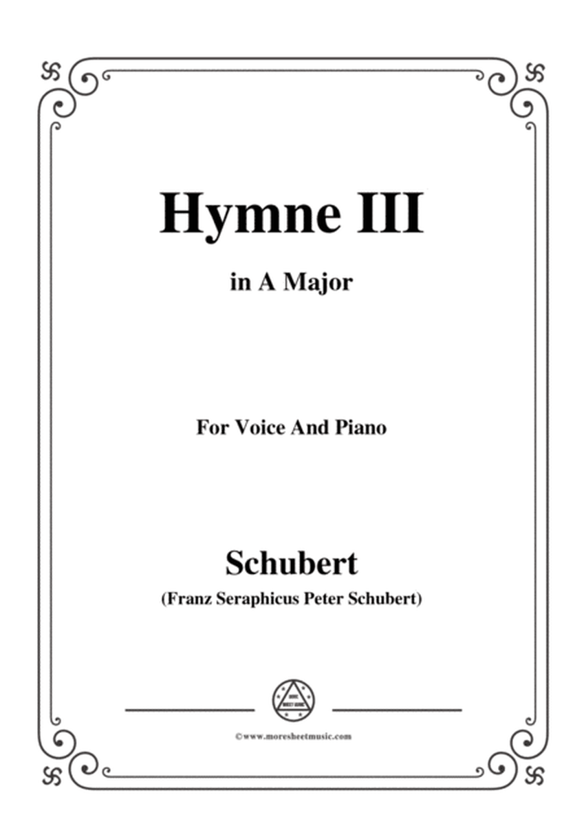 Schubert-Hymne(Hymn III),D.661,in A Major,for Voice&Piano image number null