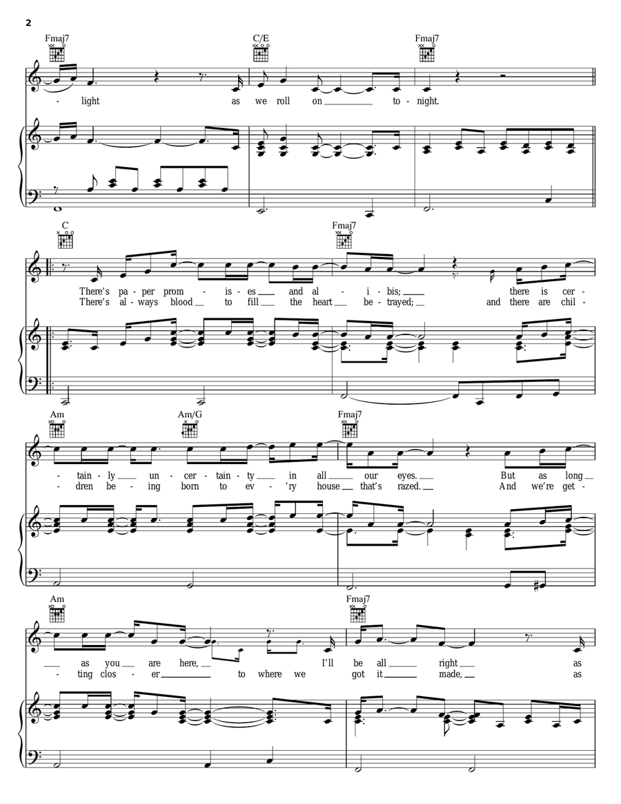 One More For Love One More For Love Piano, Vocal, Guitar scores gallery preview page 2