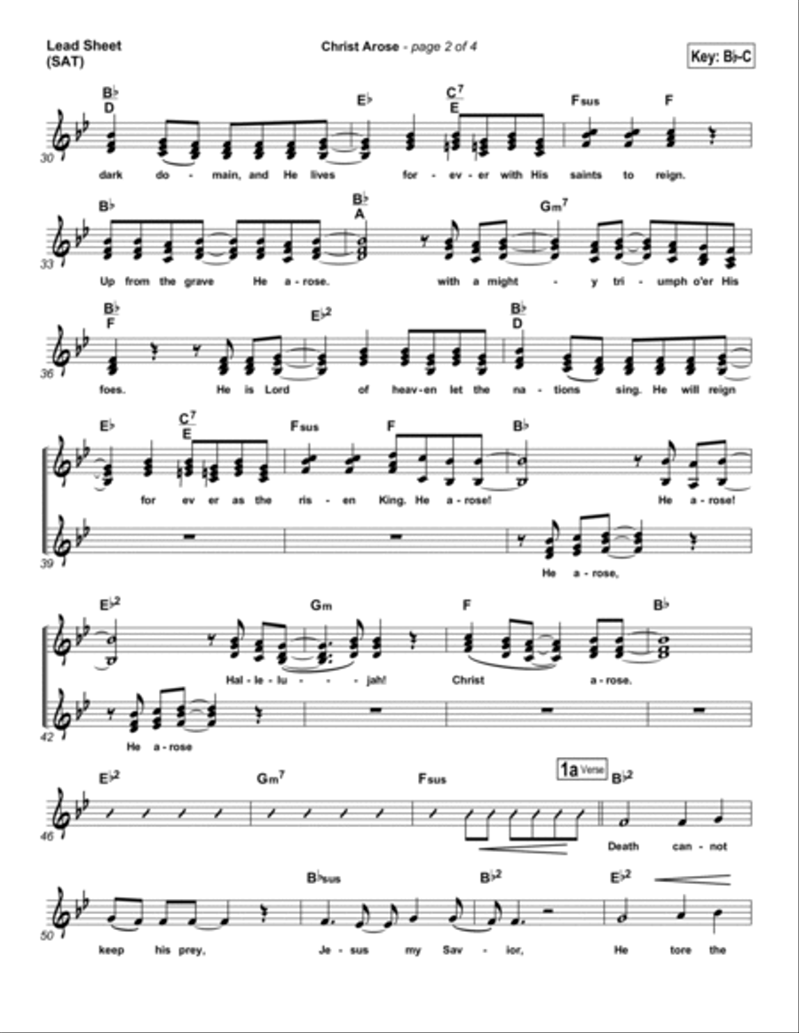 Christ Arose Piano scores gallery preview page 2