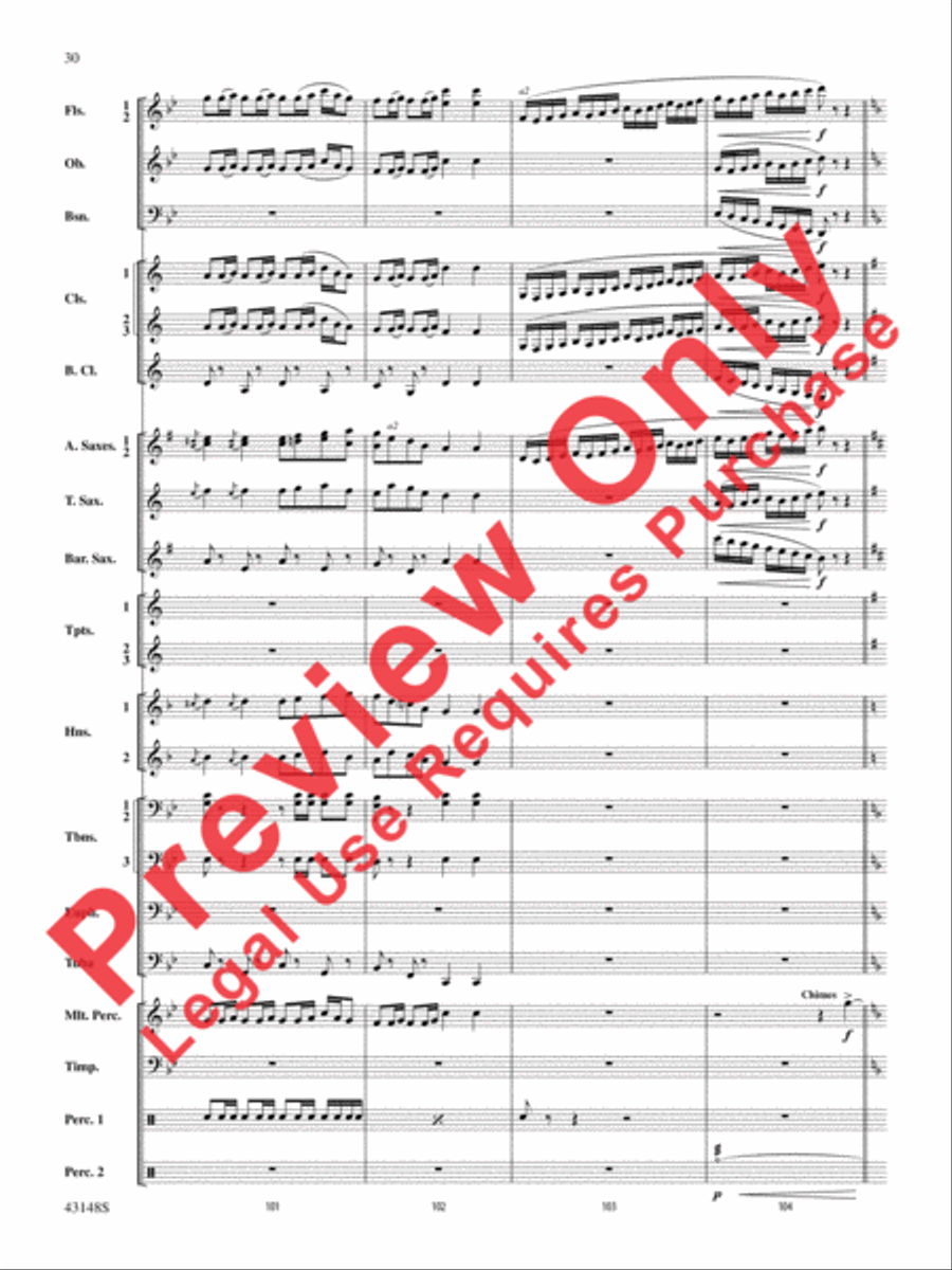 Of Sea and Song Concert Band scores gallery preview page 31