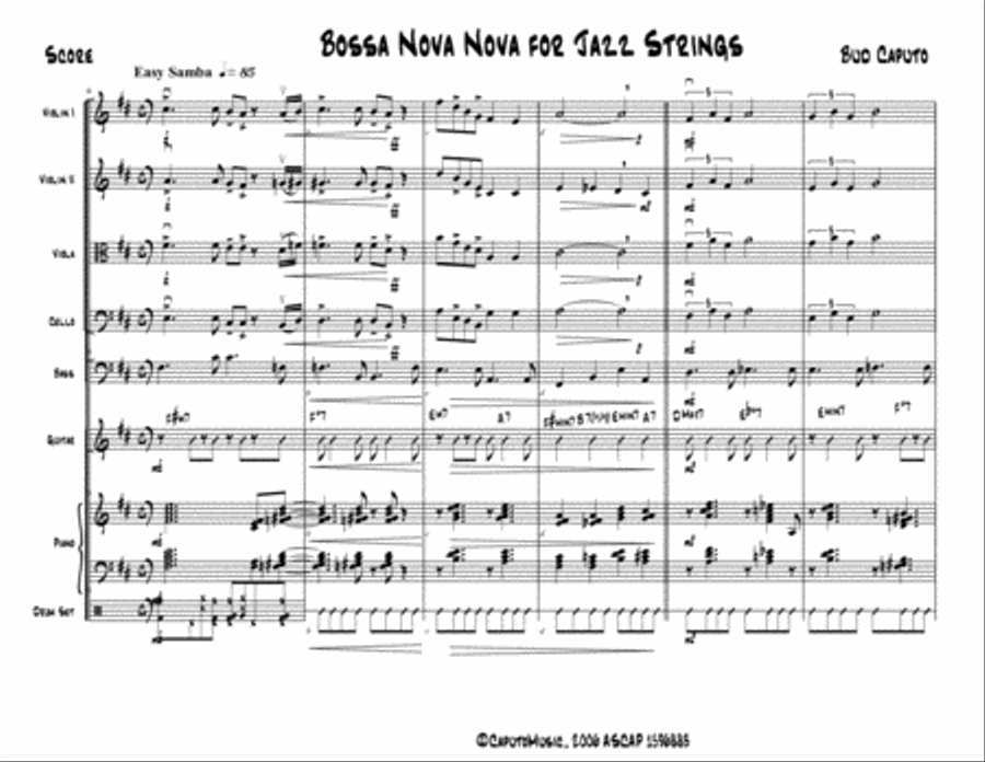 Bossa Nova Nova for Jazz String Ensemble String Orchestra scores gallery preview page 2