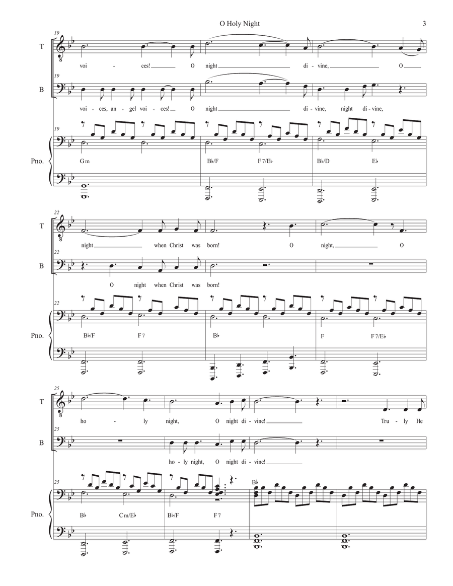 O Holy Night (2-part choir (TB) - Medium/Low Key - Alternate Version) TB scores gallery preview page 4