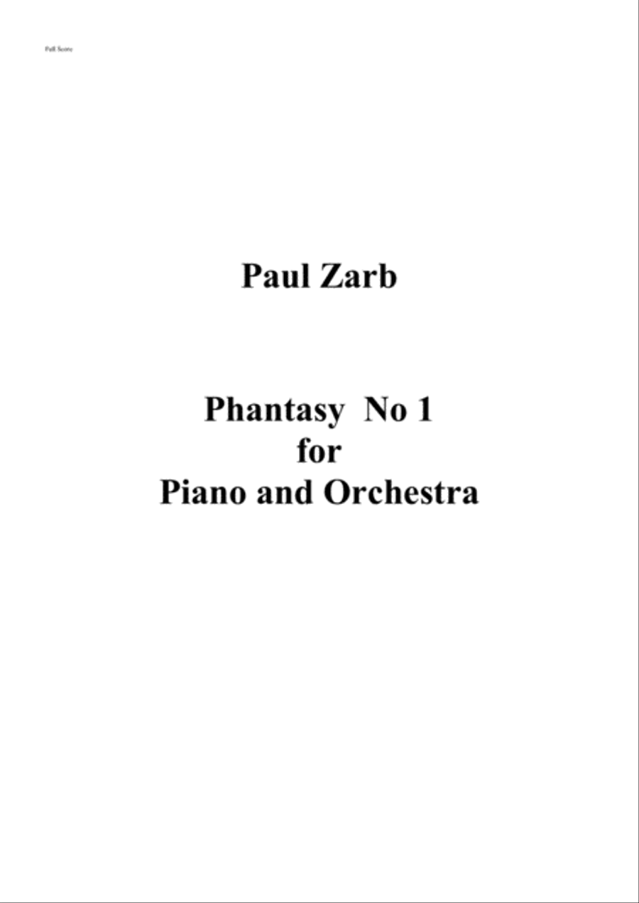 Phantasy No 1 for Piano and Orchestra (IBLA 2016) Full Orchestra scores gallery preview page 1