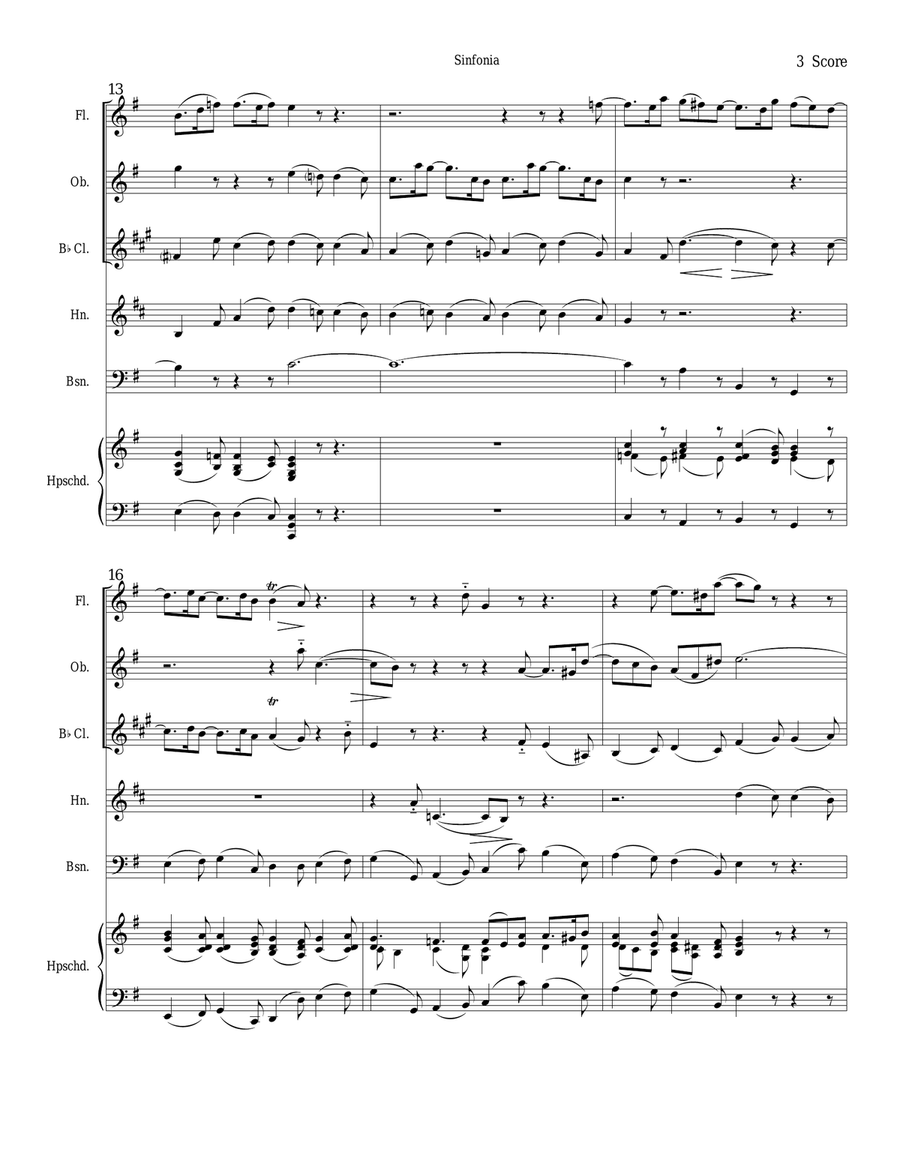 Sinfonia from Bach's Christmas Oratorio for woodwind quintet Woodwind Quintet scores gallery preview page 3