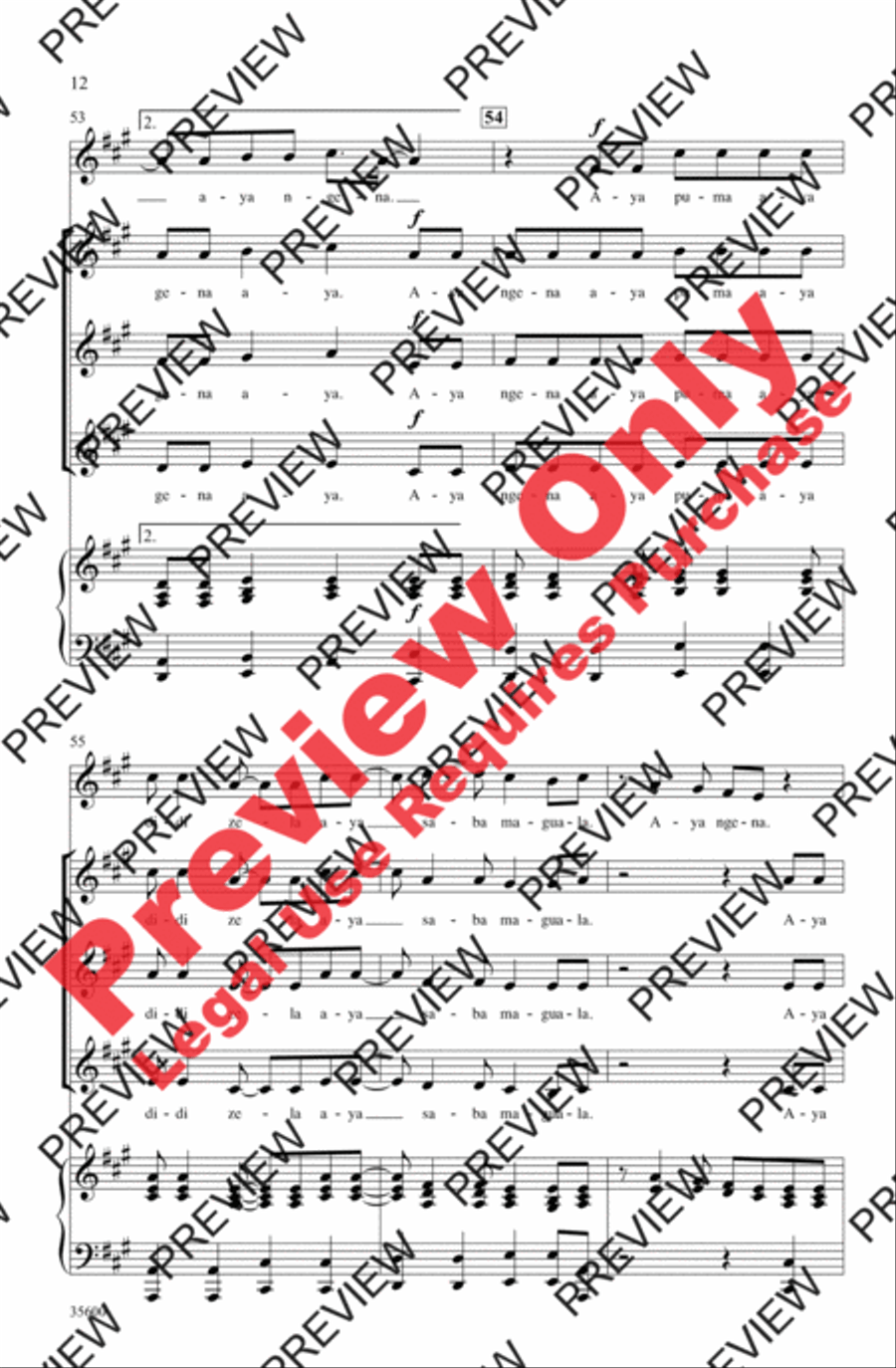 Aya Ngena Aya Ngena Women's Choir scores gallery preview page 12