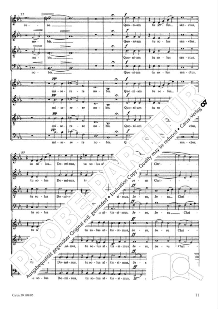 Mass in E flat major (Messe in Es) 4-Part scores gallery preview page 12