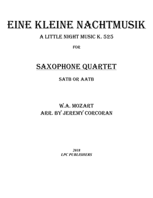 Eine Kleine Nachtmusik for Saxophone Quartet (SATB or AATB)