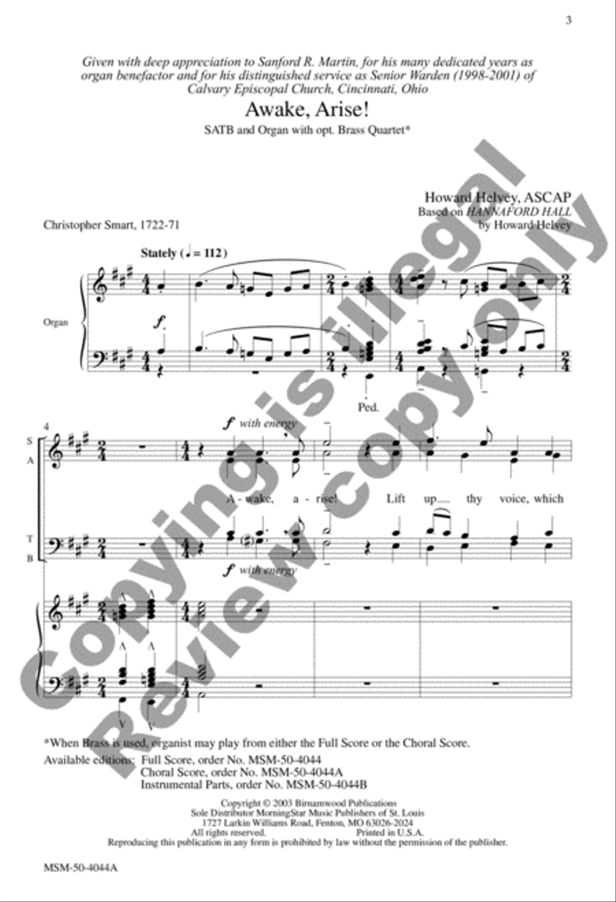 Awake, Arise! (Choral Score) image number null