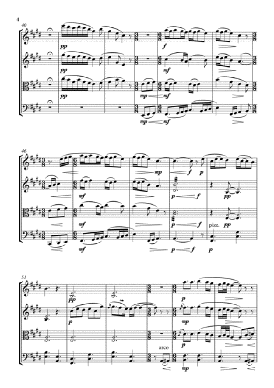 When The Party's Over String Quartet scores gallery preview page 4