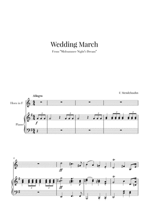 Book cover for Wedding March for French Horn and Piano - Mendelssohn - (G Major)