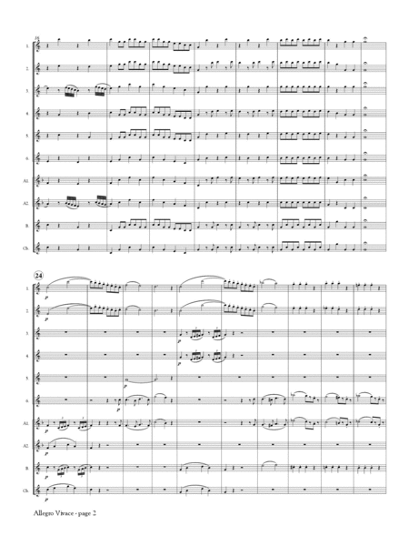 Allegro Vivace from Symphony No. 41 for Flute Choir