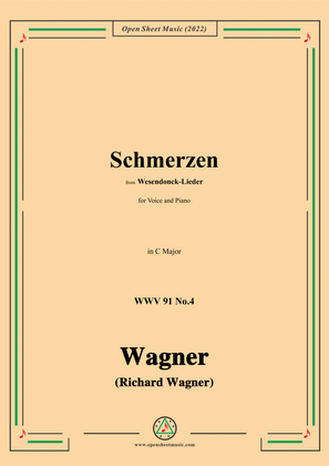 Book cover for R. Wagner-Schmerzen,in C Major,WWV 91 No.4,from Wesendonck-Lieder