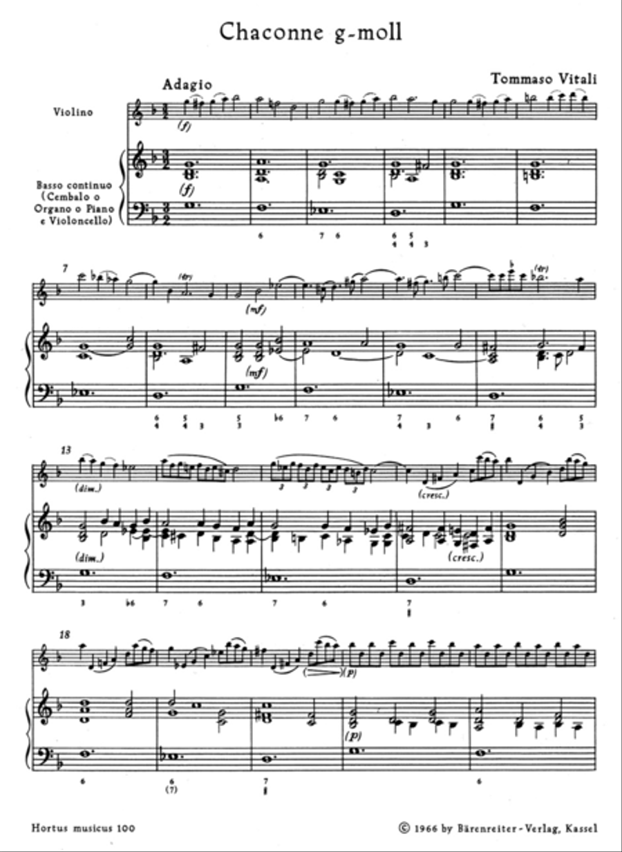 Chaconne for Violin and Basso continuo g minor Violin scores gallery preview page 2