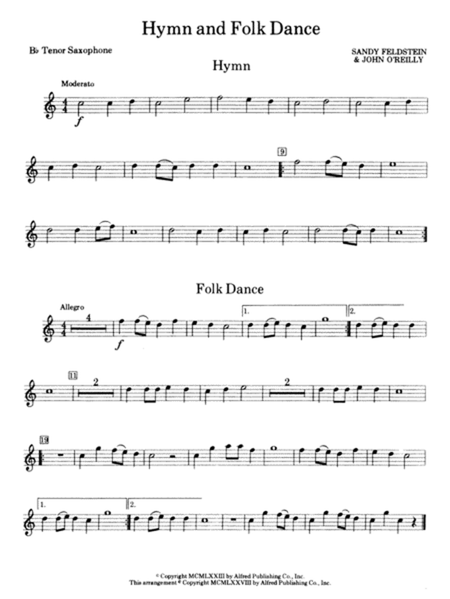 Hymn and Folk Dance: B-flat Tenor Saxophone