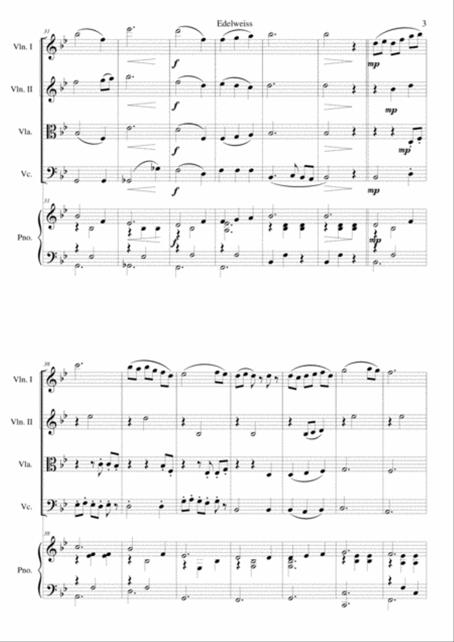Edelweiss Piano Quintet scores gallery preview page 3