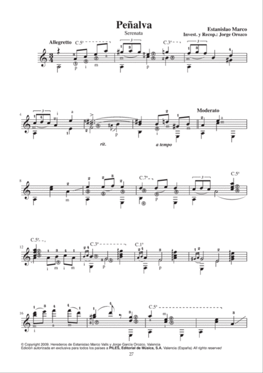 Estanislao Marco (1873-1954) Vol. III Guitar scores gallery preview page 3