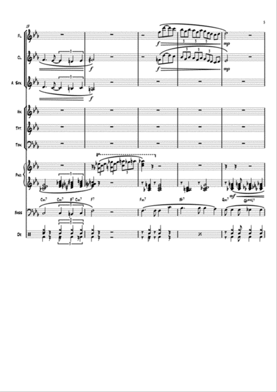 Nocturne in E Flat Major Opus 9 No 2 Jazz Arrangement Large Ensemble scores gallery preview page 5