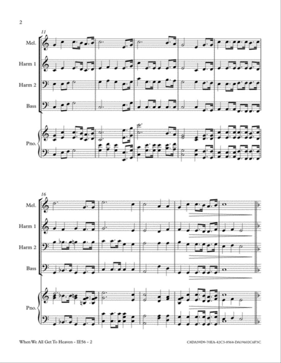 When We All Get To Heaven Small Ensemble scores gallery preview page 2