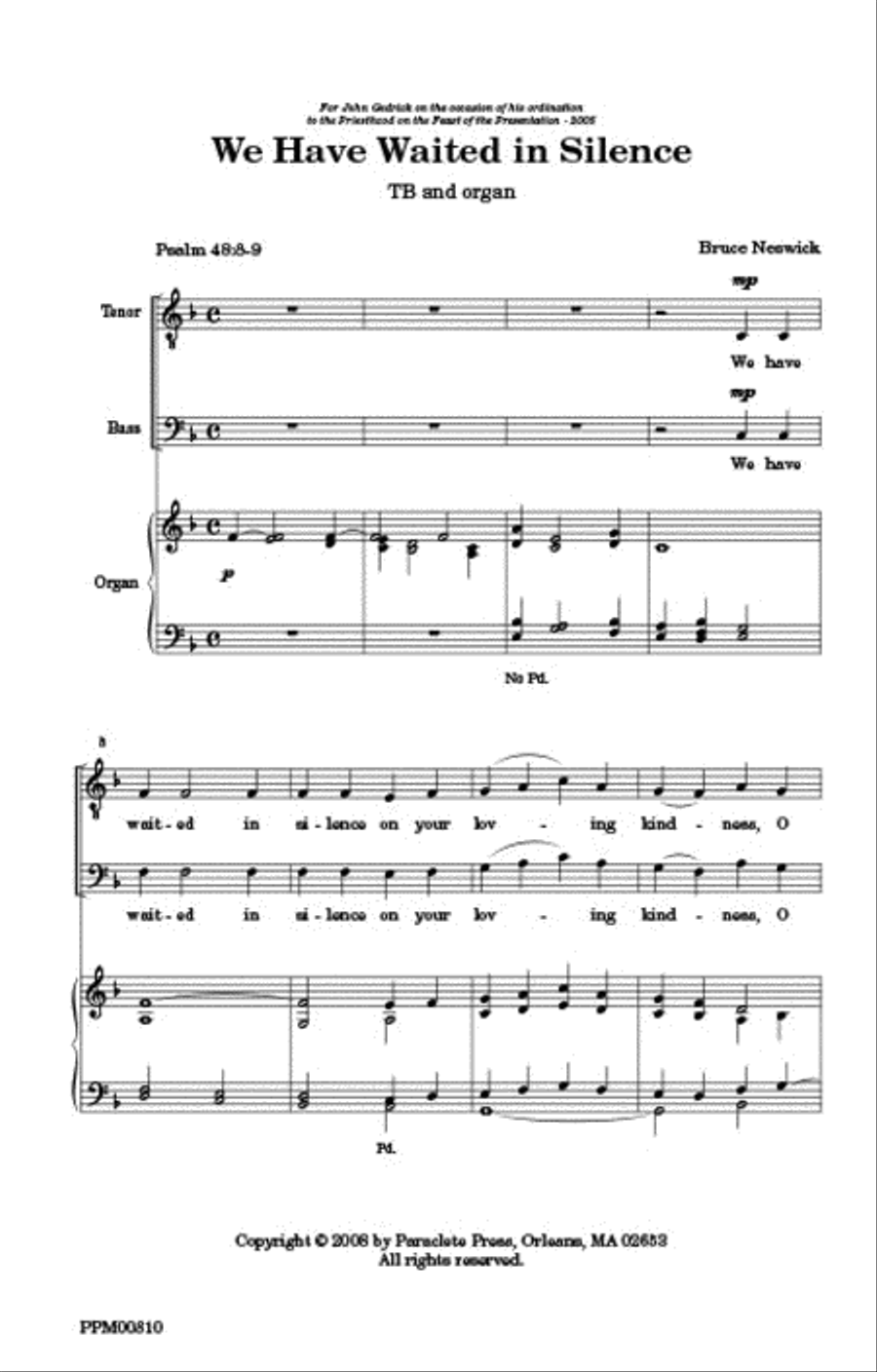 We Have Waited in Silence TB scores gallery preview page 1