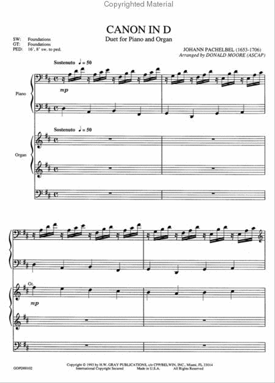 Canon in D Organ scores gallery preview page 3