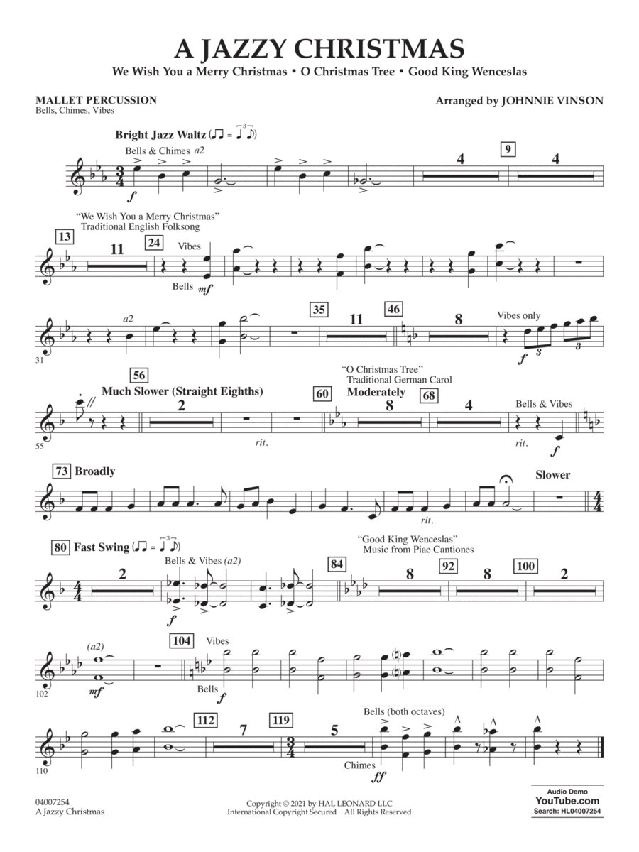 A Jazzy Christmas - Mallet Percussion Concert Band scores gallery preview page 1