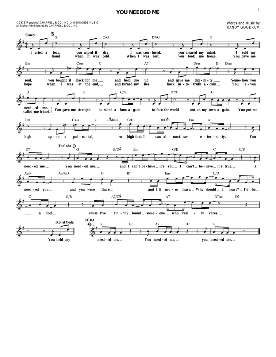 You Needed Me You Needed Me Electric Guitar scores gallery preview page 1
