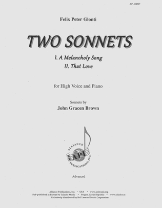 Two Sonnets For High Voice & Pno