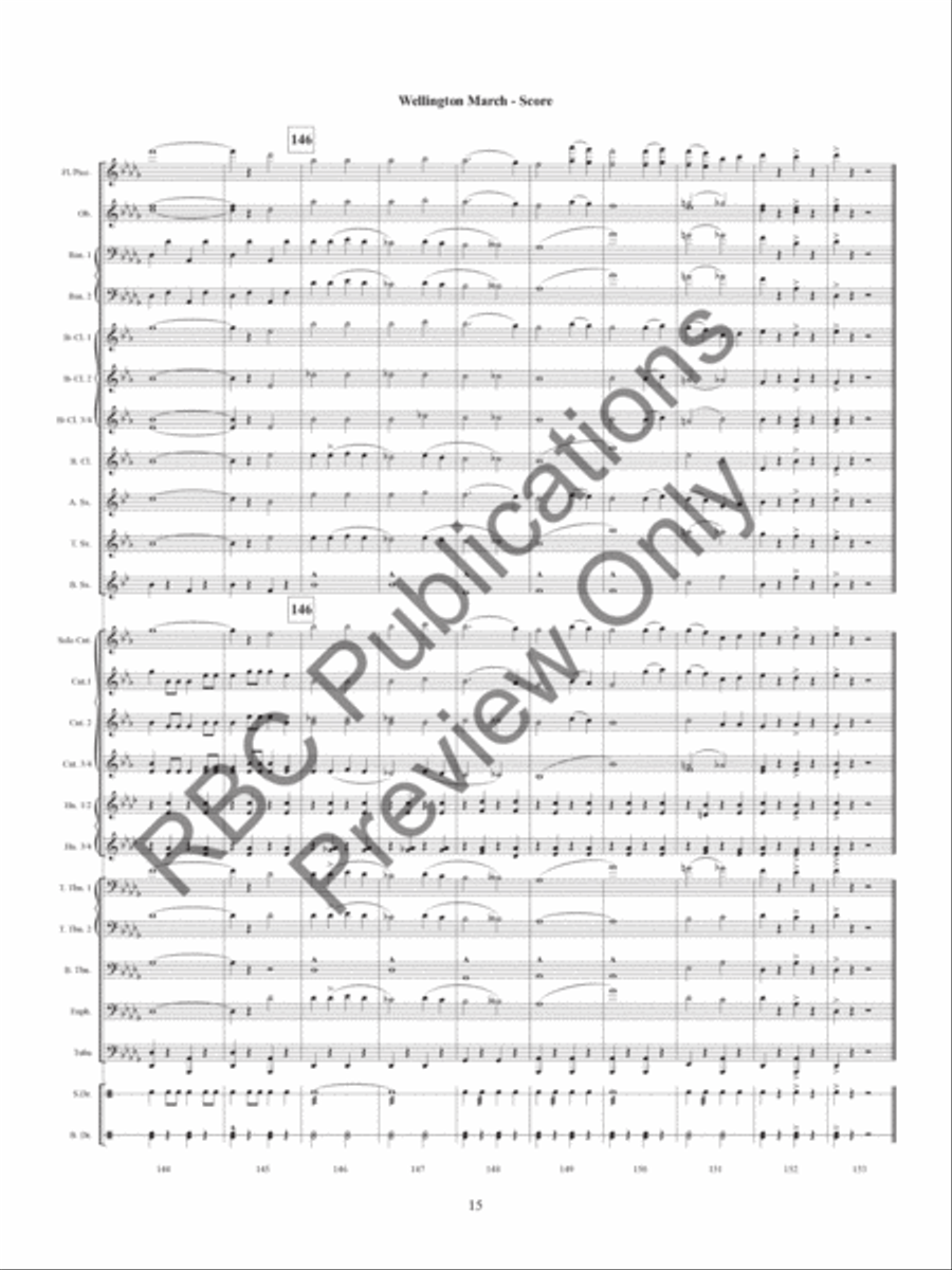 Wellington March Wellington March Concert Band scores gallery preview page 17