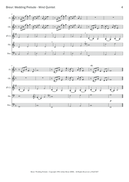 Wedding Prelude - Woodwind Quintet image number null
