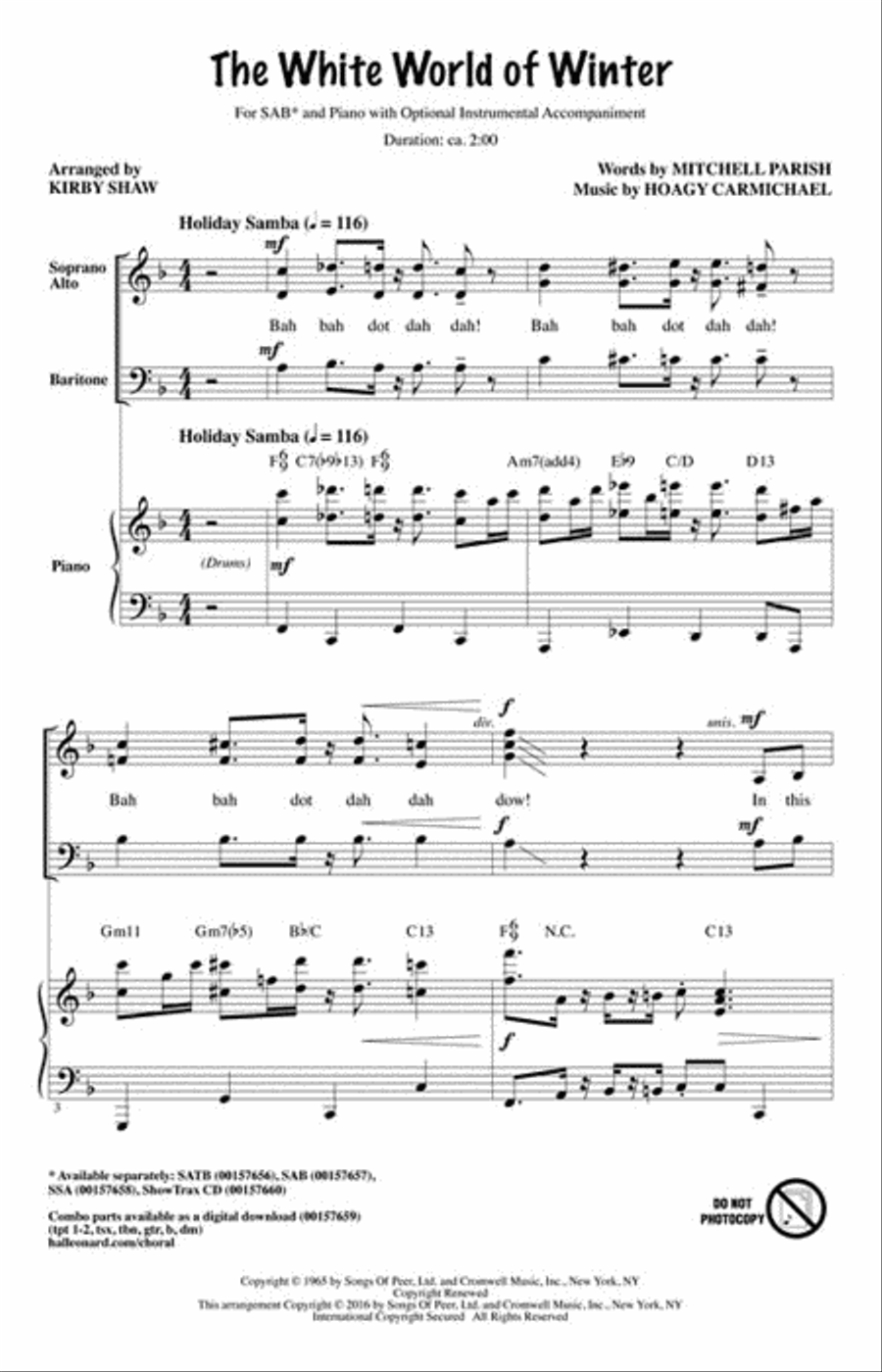 The White World of Winter 3-Part scores gallery preview page 2