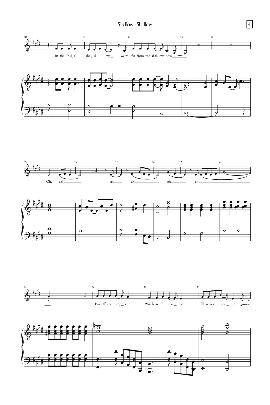 Shallow A Cappella scores gallery preview page 4