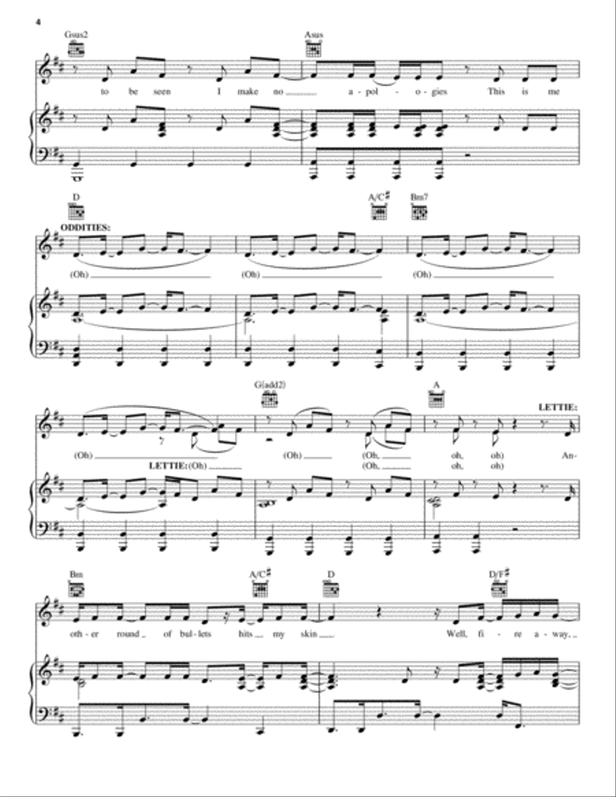 This Is Me (from The Greatest Showman) Piano, Vocal, Guitar scores gallery preview page 4