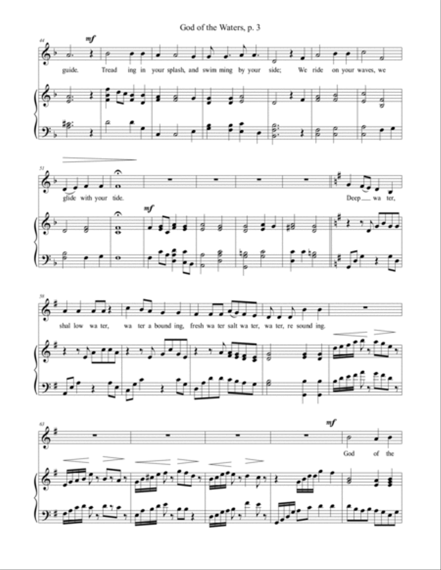 God of the Waters Soprano Voice scores gallery preview page 3