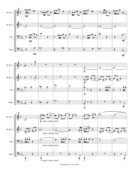 Fanfare con Spirito for Brass Quartet (2 Bb Trpts, Trombone & Euphonium) image number null