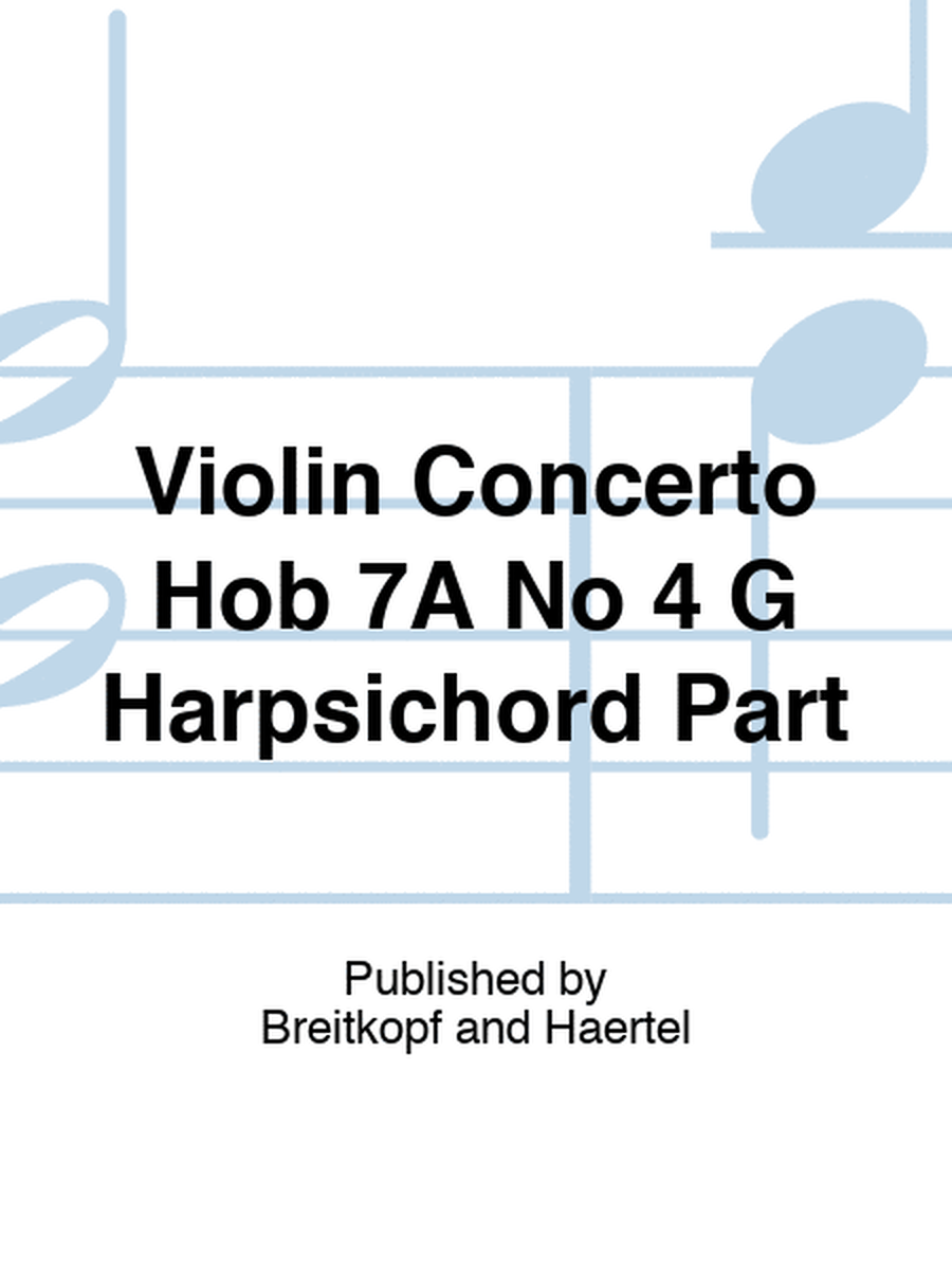 Violin Concerto Hob 7A No 4 G Harpsichord Part