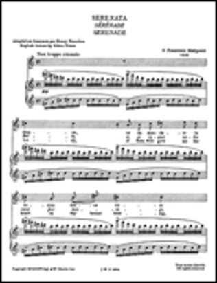 Malipiero: Serenata From Sette Canzoni for Tenor Solo with Piano acc.