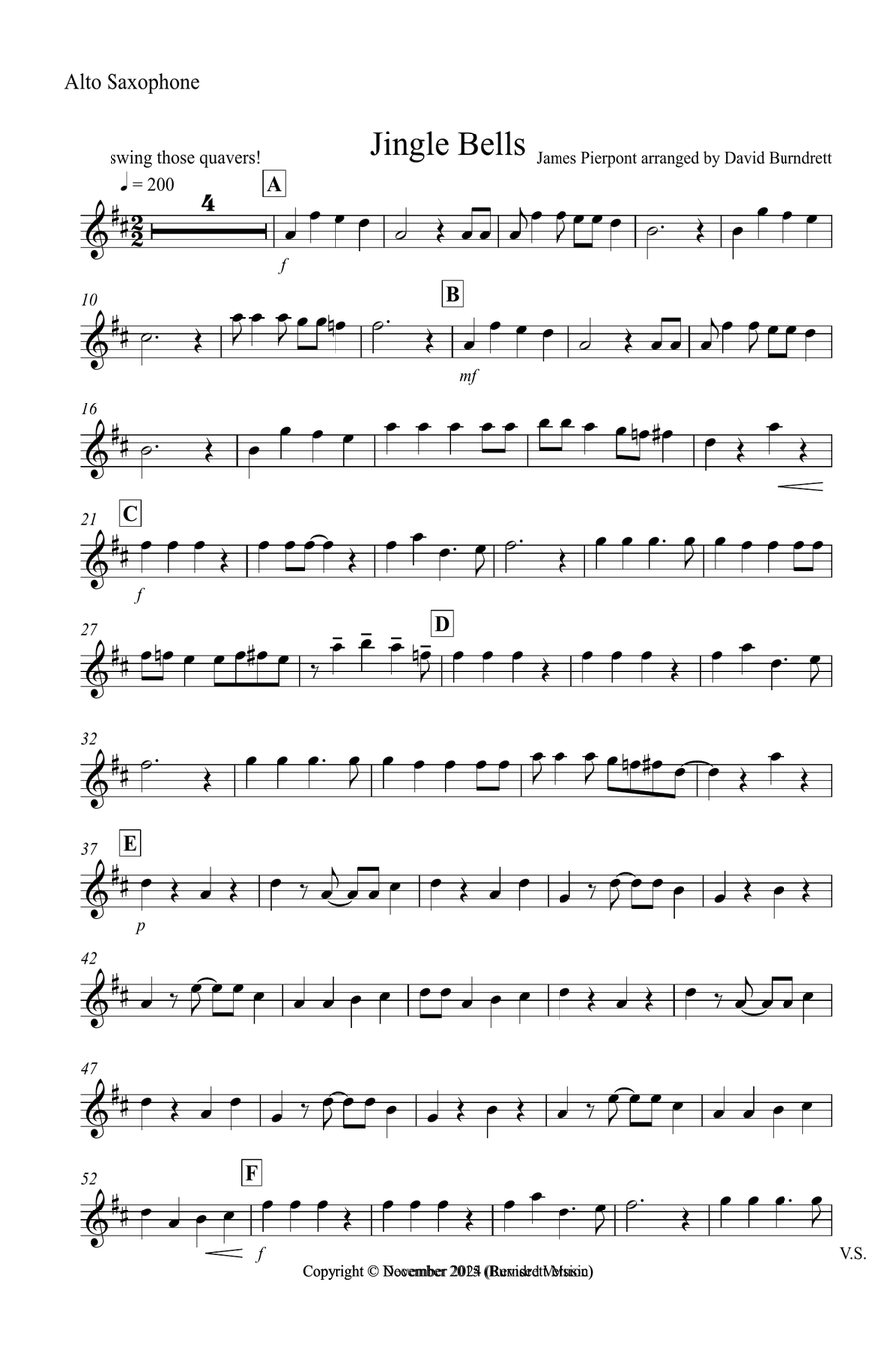 Jingle Bells (Jazzy Style!) for Alto Saxophone and Trombone Duet Trombone Duet scores gallery preview page 4