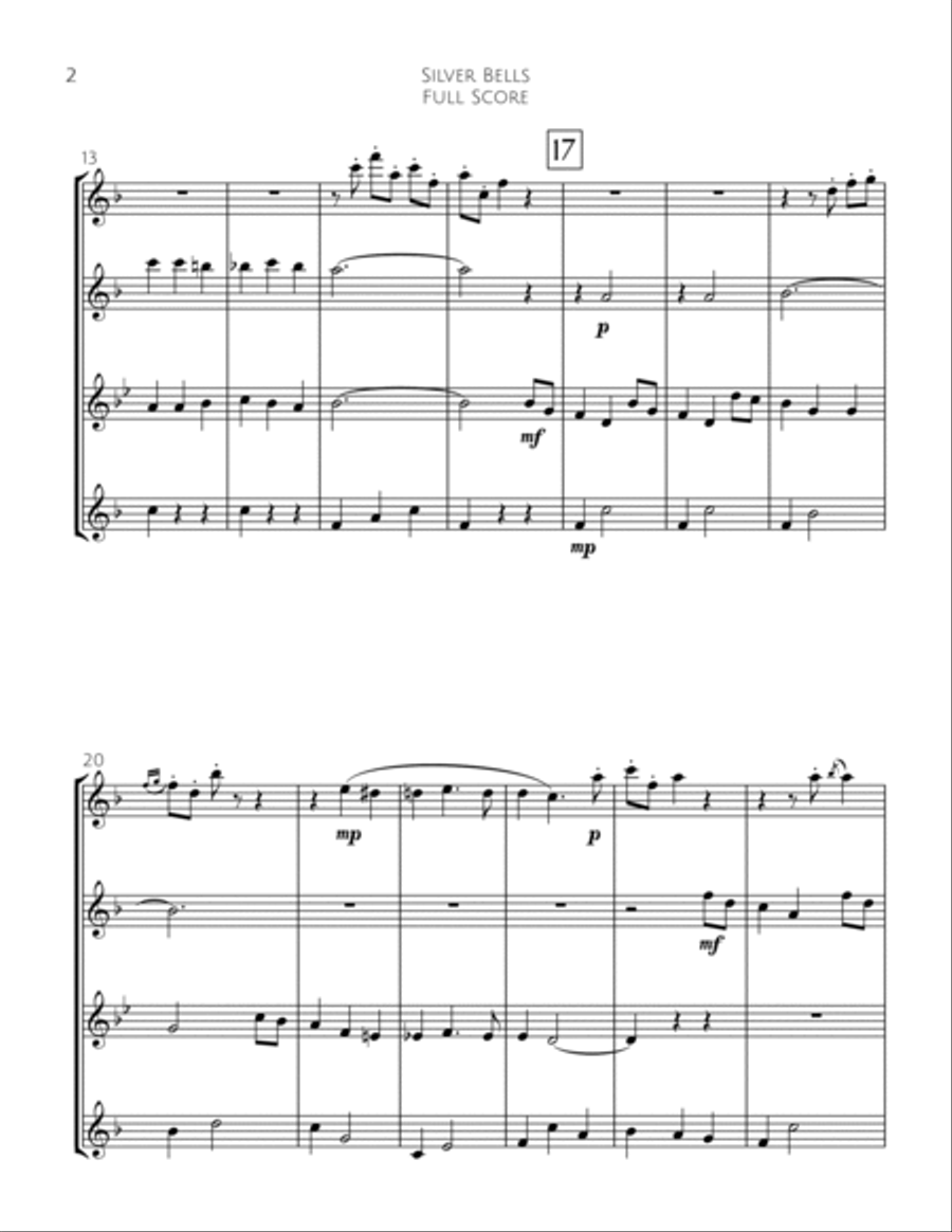 Silver Bells Woodwind Quartet scores gallery preview page 3