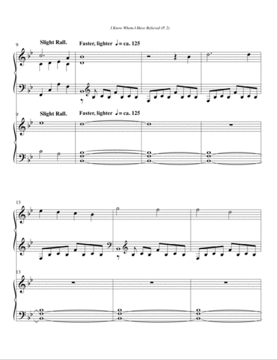 I Know Whom I Have Believed--Piano/Keyboard.pdf Small Ensemble scores gallery preview page 3