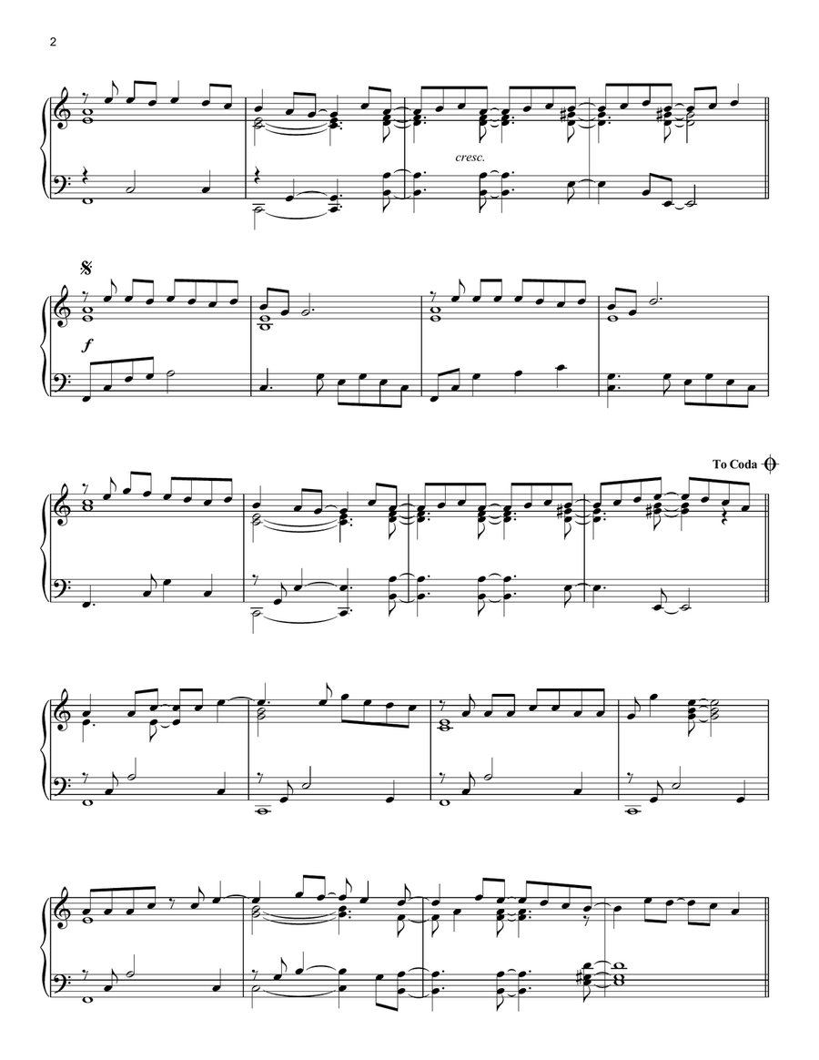 PDA (We Just Don't Care) Piano Solo scores gallery preview page 2